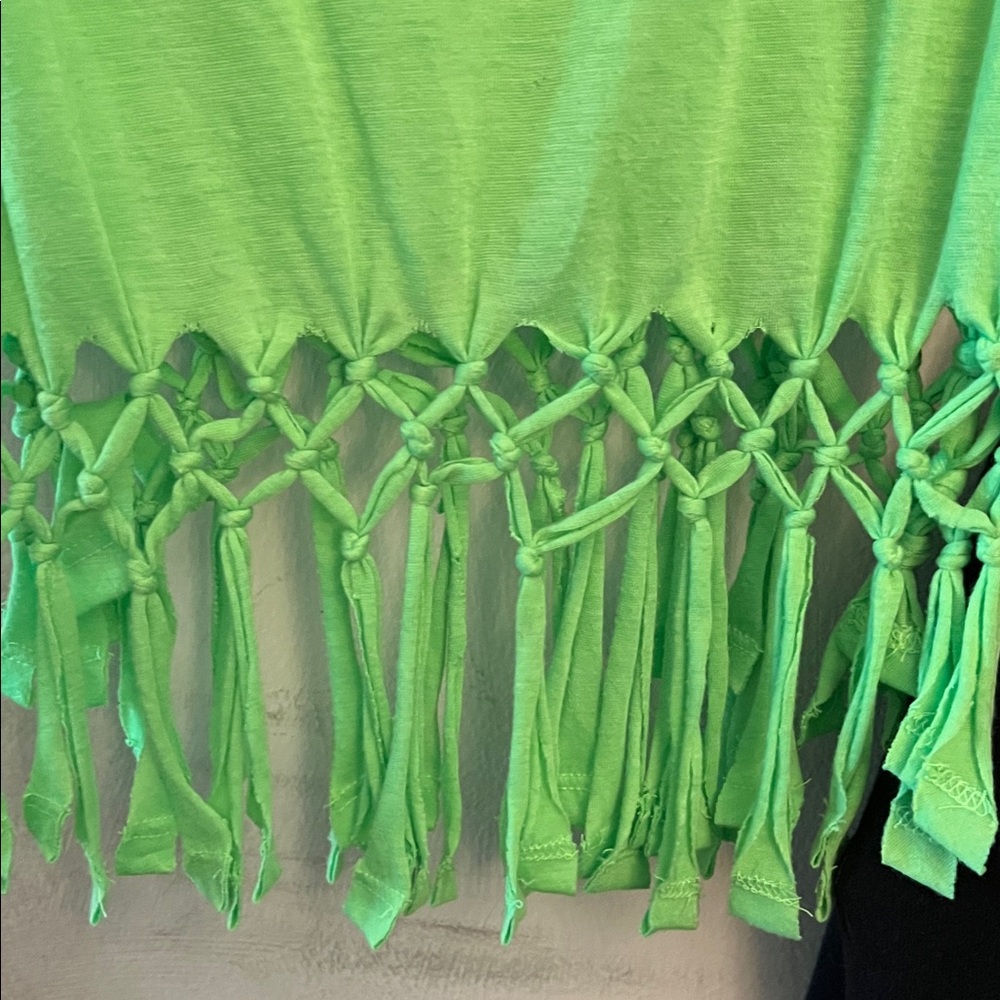 Arizona Jean Company Lime Green Fringe Tank Top - Picture 3 of 3